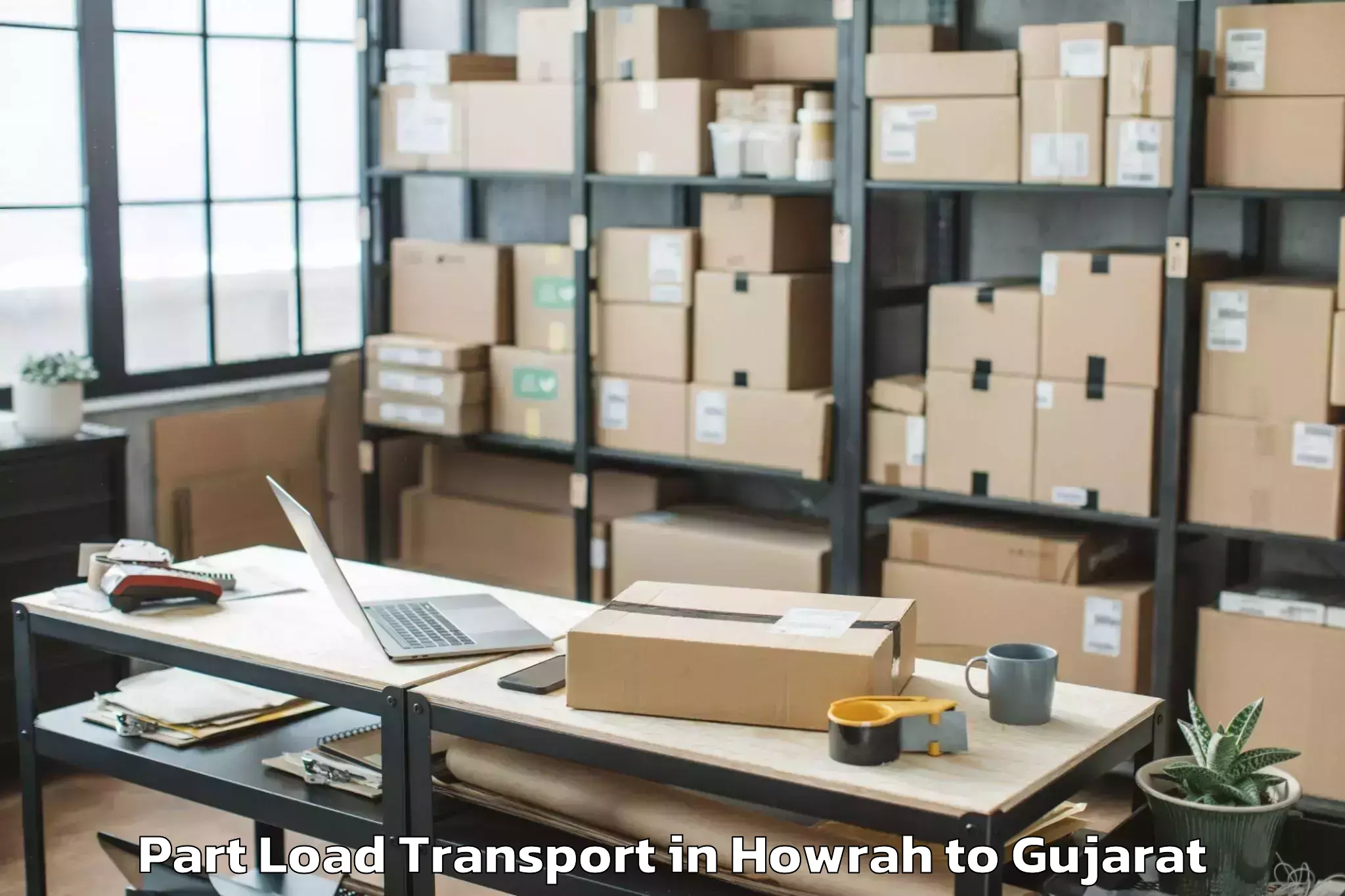 Book Howrah to Vadnagar Part Load Transport Online